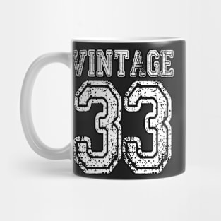 Vintage 33 2033 1933 T-shirt Birthday Gift Age Year Old Boy Girl Cute Funny Man Woman Jersey Style Mug